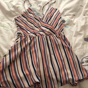 A colorful stripe romper